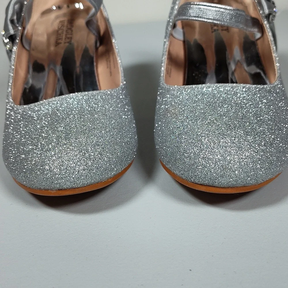 Badgley Mischka Girls‎ Glitter Block Heel Dress Shoes 2